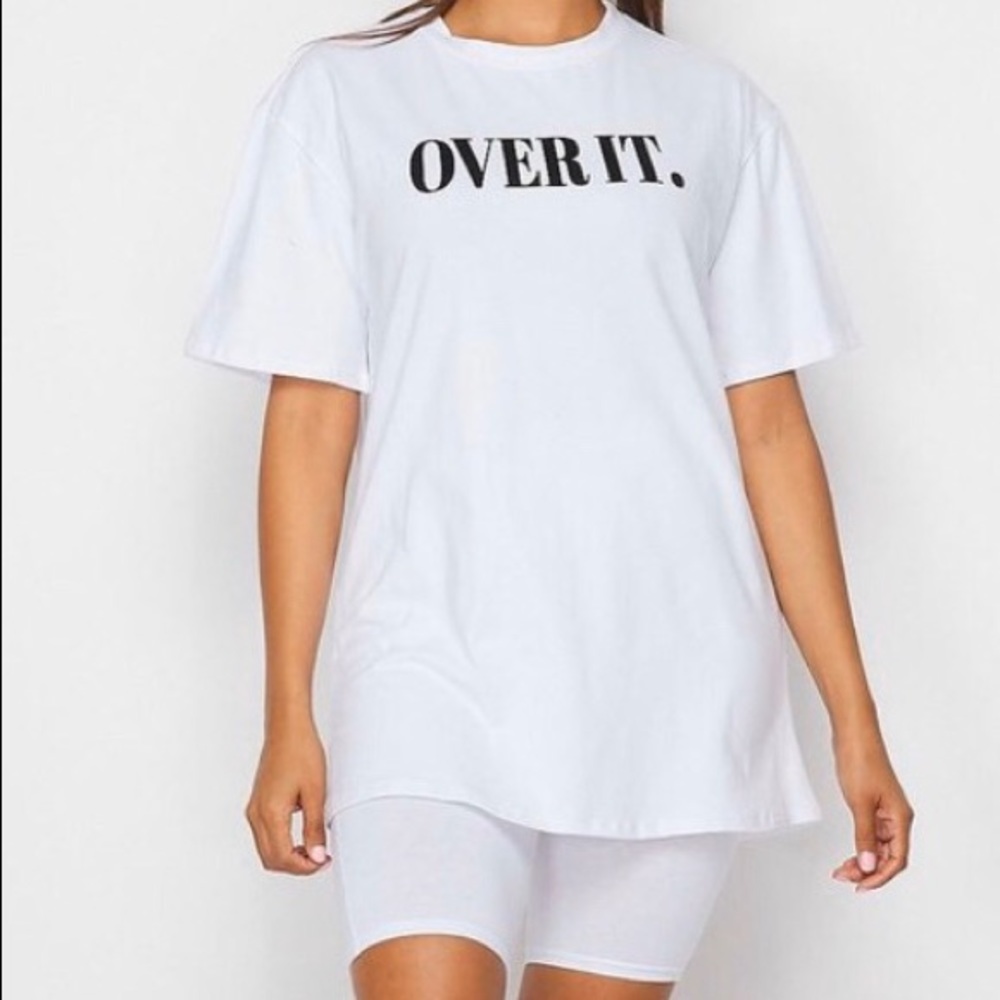 ‼️ Sage OVER IT Oversized T-Shirt Biker Shorts Set - Picture 5 of 6